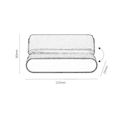 Rabalux - LED Takljus för 1-fas skenssystem LED/6W/230V 3000K 11,5 cm svart