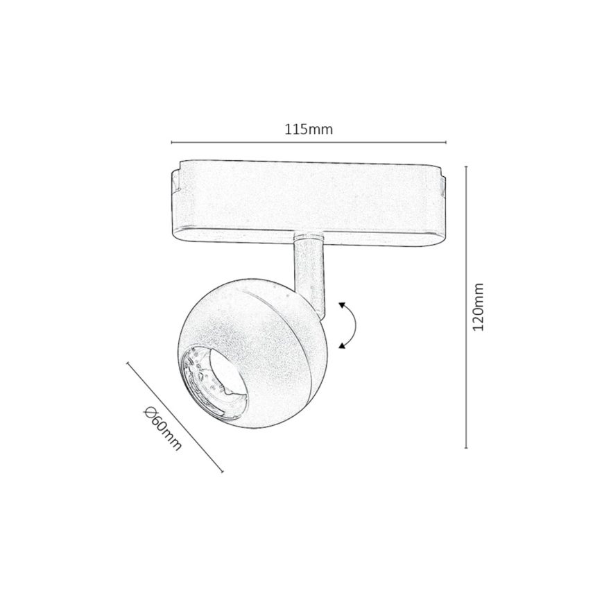 Rabalux - LED Spotlight för 1-fas skensystem LED/5W/230V 3000K svart