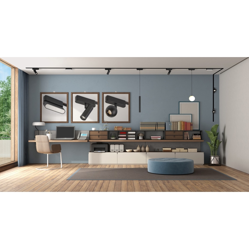 Rabalux - LED Takljus för 1-fas skenssystem LED/12W/24V 4000K 22 cm svart