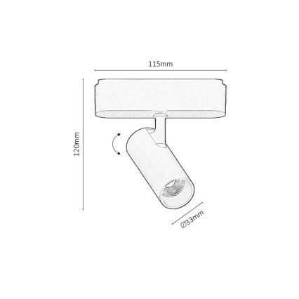 Rabalux - LED Dimbar spotlight för 1-fas skensystem LED/5W/24V 2700-5500K Wi-Fi Tuya svart
