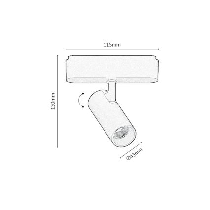 Rabalux - LED Dimbar spotlight för 1-fas skensystem LED/9W/24V 2700-5500K Wi-Fi Tuya svart