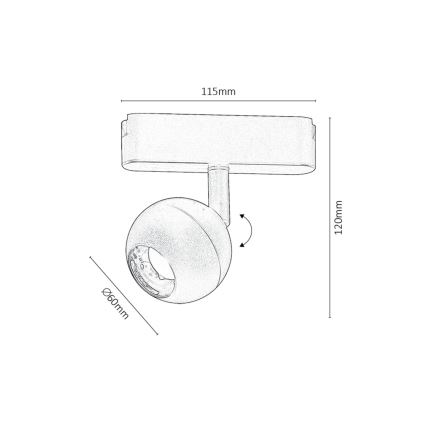 Rabalux - LED Dimbar spotlight för 1-fas skensystem LED/5W/24V 2700-5500K Wi-Fi Tuya svart
