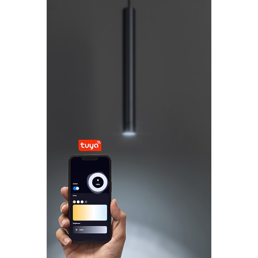 Rabalux - LED ljusreglerad ljuskrona på textilsladd för 1-fas skensystem LED/5W/24V 2700-5500K Wi-Fi Tuya svart