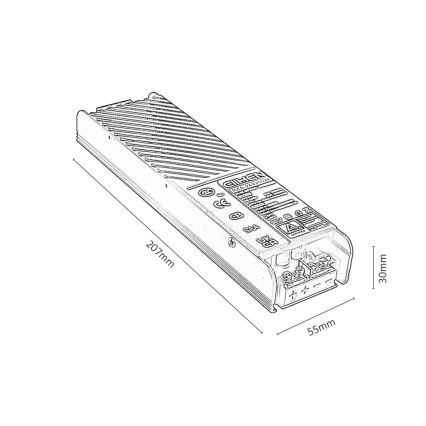 Rabalux - Strömförsörjning för belysning i skensystem 200W/230V