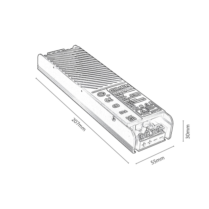Rabalux - Strömförsörjning för belysning i skensystem 200W/230V