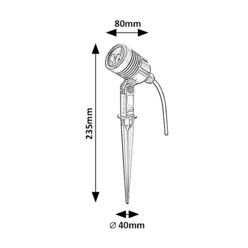 Rabalux - LED-lampa för utomhusbruk LED/3W/230V IP65