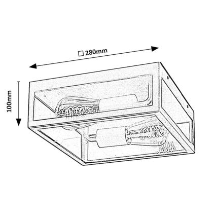 Rabalux - Taklampa för utomhusbruk 2xE27/60W/230V IP23