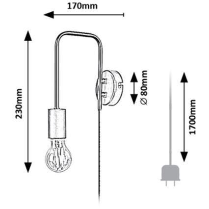 Rabalux - Vägglampa 1xE27/40W/230V