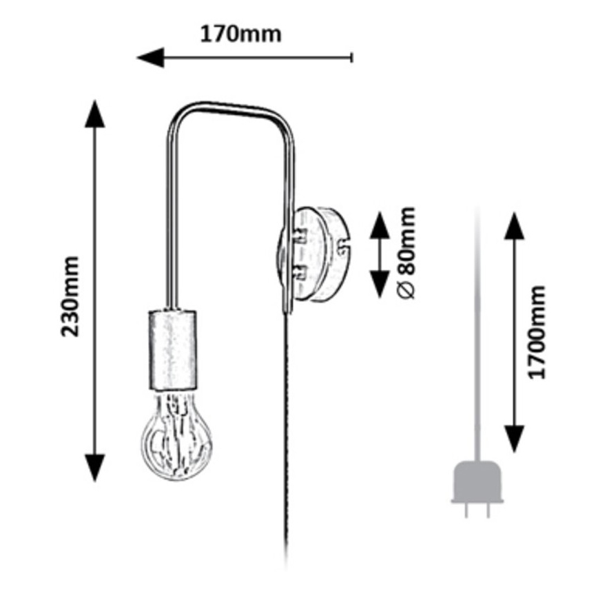 Rabalux - Vägglampa 1xE27/40W/230V