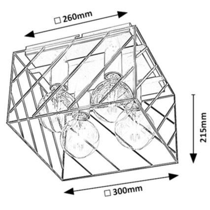 Rabalux - Taklampa 4xE27/25W/230V 30x30 cm