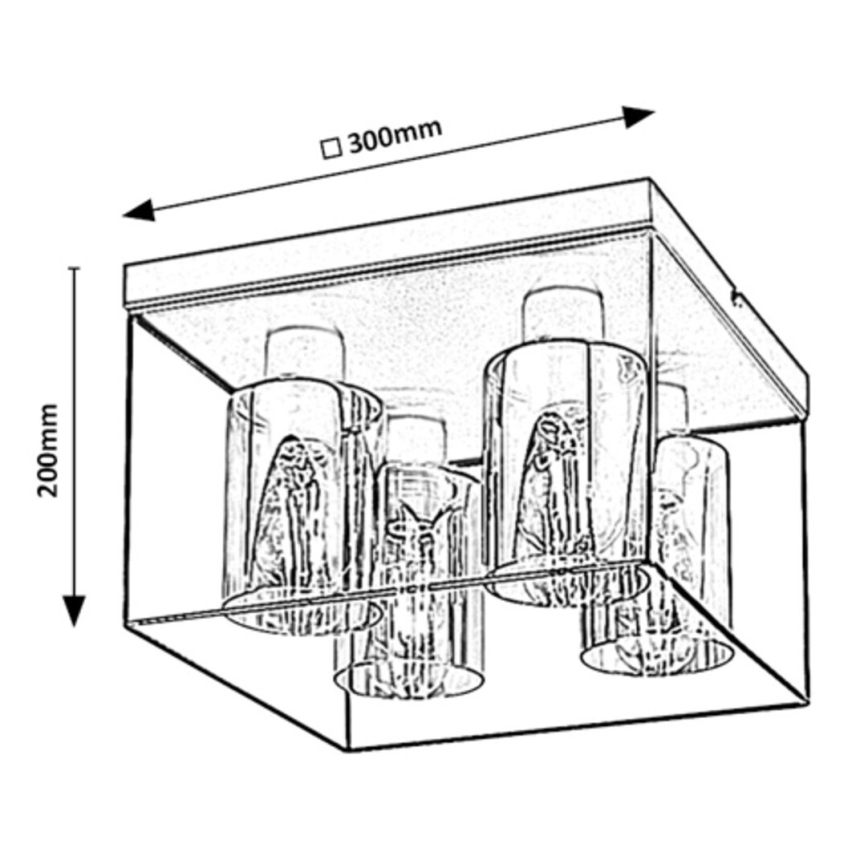 Rabalux - Taklampa 4xE27/25W/230V