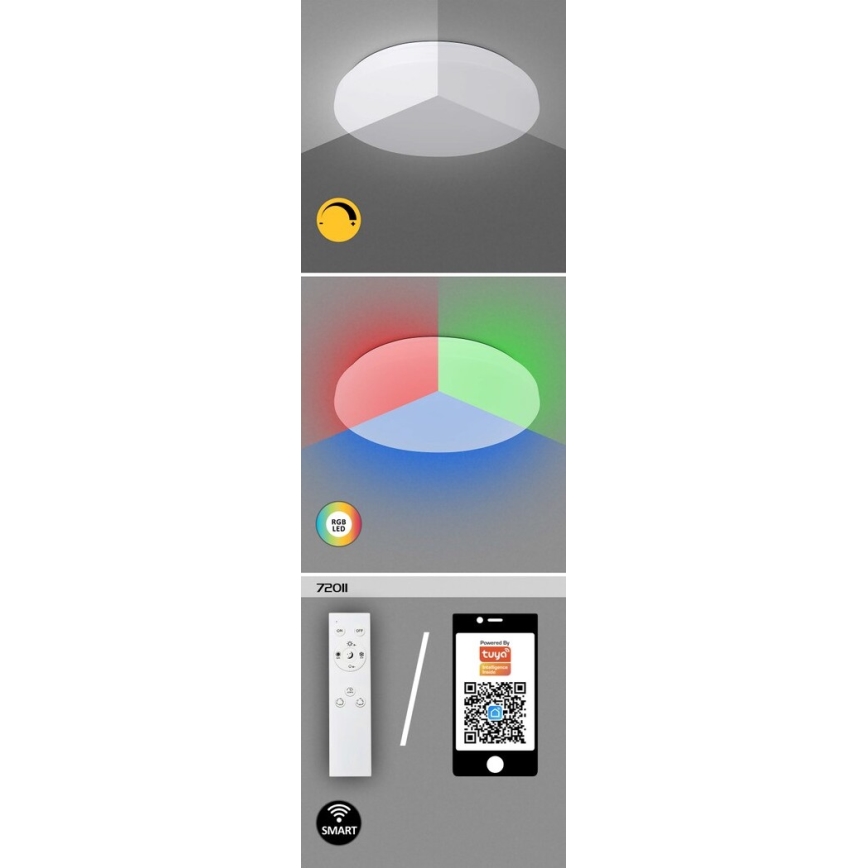 Rabalux - LED RGB dimbar taklampa LED/48W/230V Wi-Fi Tuya 3000-6500K 50 cm