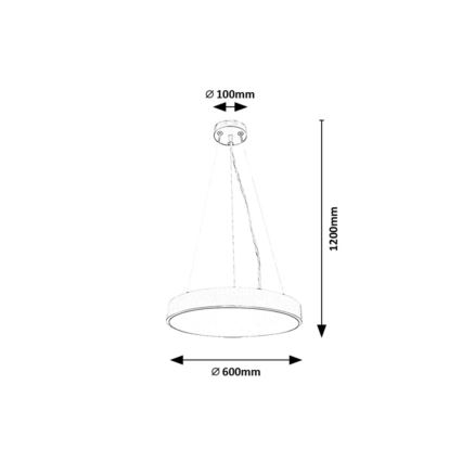 Rabalux - LED ljusreglerad ljuskrona på textilsladd LED/60W/230V 3000-6000K svart + fjärrkontroll