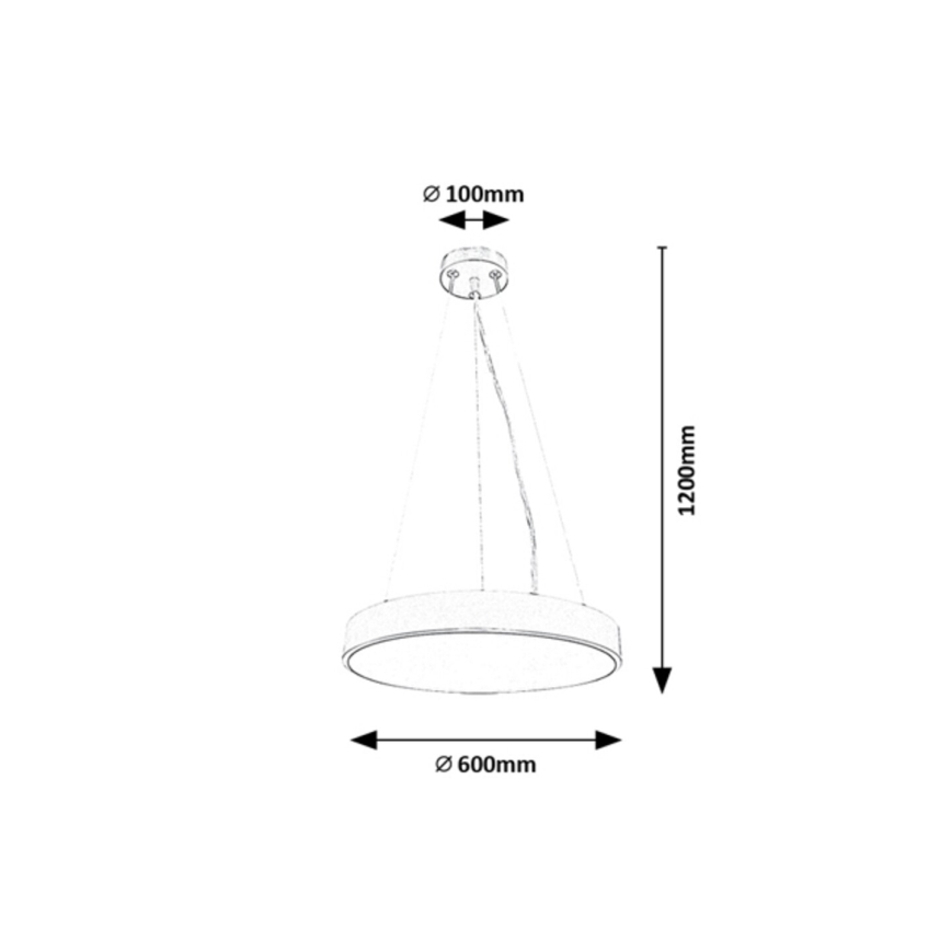 Rabalux - LED ljusreglerad ljuskrona på textilsladd LED/60W/230V 3000-6000K svart + fjärrkontroll