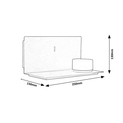 Rabalux - LED Vägglampa med hylla och USB portem LED/6W/230V 3000K