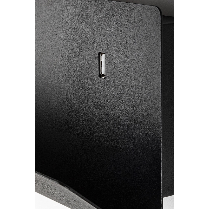 Rabalux - Vägglampa med hylla och USB port 1xGU10/25W/230V svart