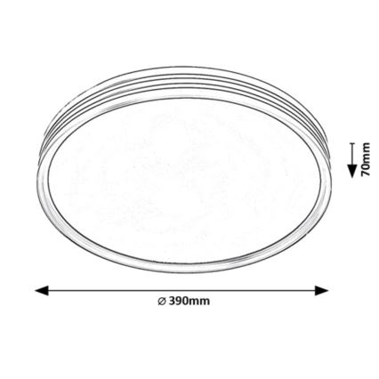 Rabalux - LED-taklampa, 25 W, 230 V, 3000 K, Ø 39 cm