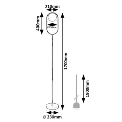 Rabalux - Golv lampa 1xE27/20W/230V