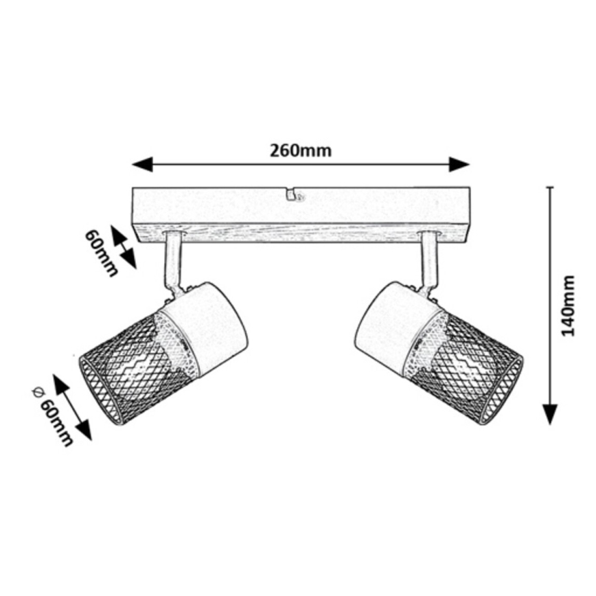 Rabalux - Spotlight 2xE14/40W/230V ek
