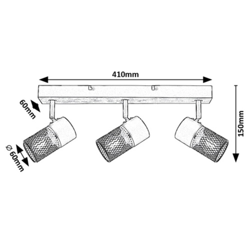 Rabalux - Spotlight 3xE14/40W/230V ek