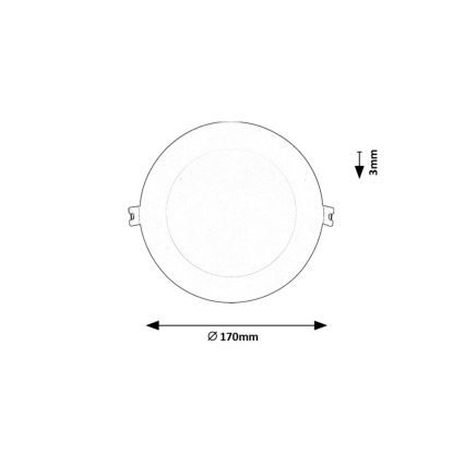 Rabalux - LED infälld belysning LED/12W/230V diameter 17 cm vit