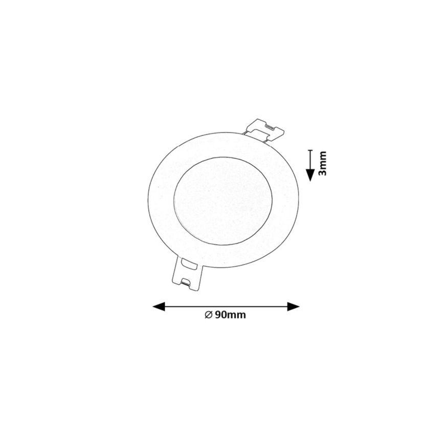 Rabalux - LED infälld belysning LED/3W/230V diameter 9 cm svart