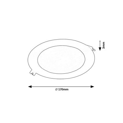 Rabalux - LED infälld belysning LED/12W/230V diameter 17 cm svart