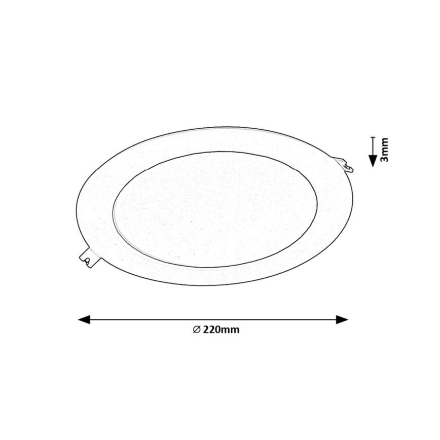 Rabalux - LED infälld belysning LED/18W/230V diameter 22 cm svart