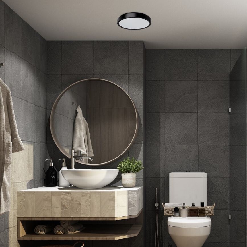 Rabalux - LED taklampa för badrum LED/18W/230V IP44 4000K diameter 25 cm svart