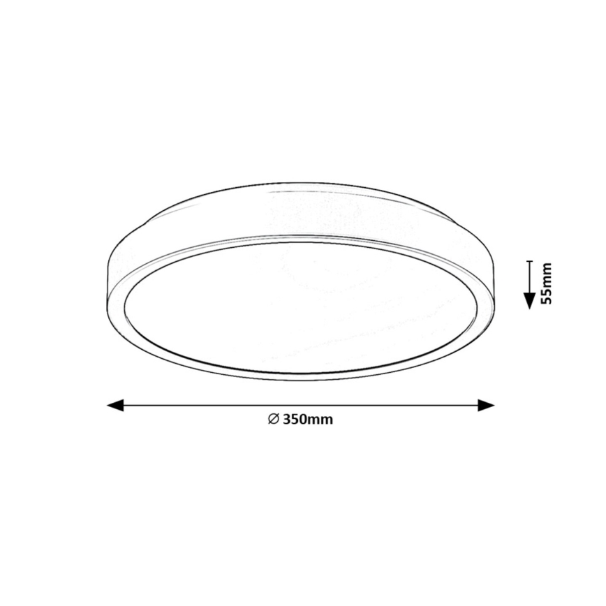 Rabalux - LED taklampa för badrum LED/36W/230V IP44 4000K diameter 35 cm svart