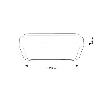 Rabalux - LED taklampa för badrum LED/18W/230V IP44 4000K 25x25 cm svart