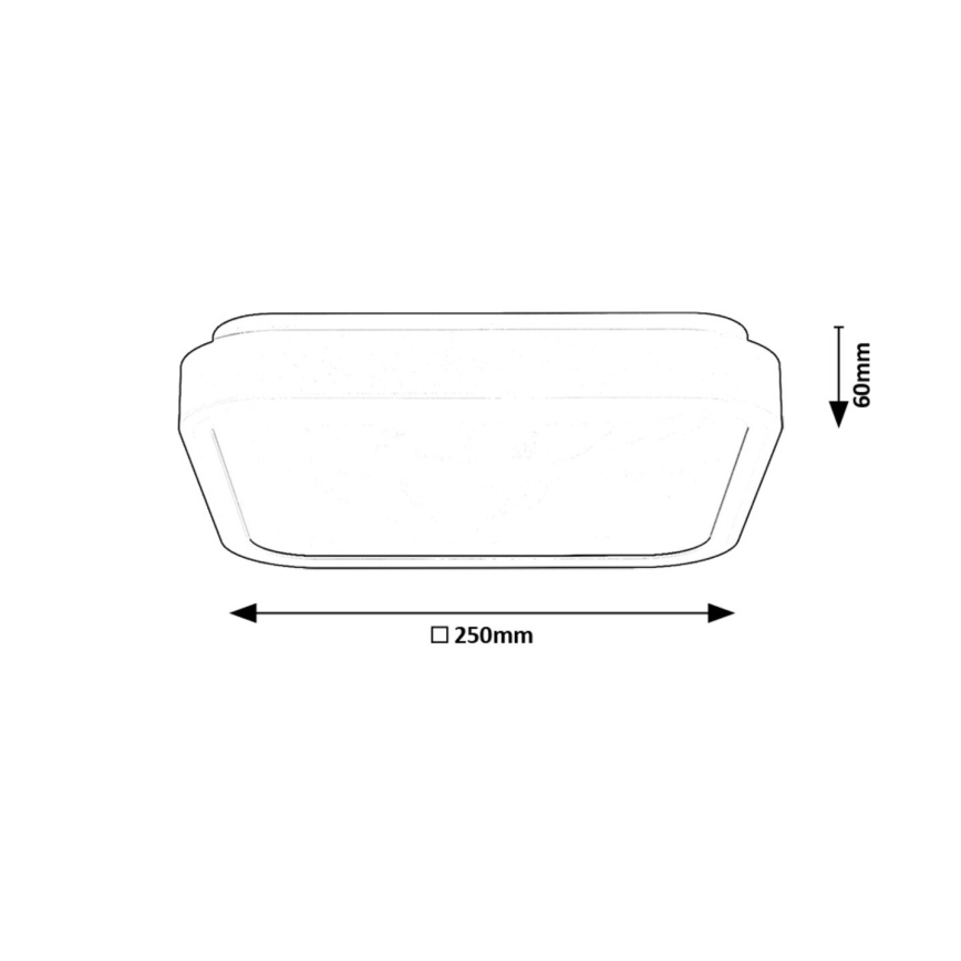 Rabalux - LED taklampa för badrum LED/18W/230V IP44 4000K 25x25 cm svart