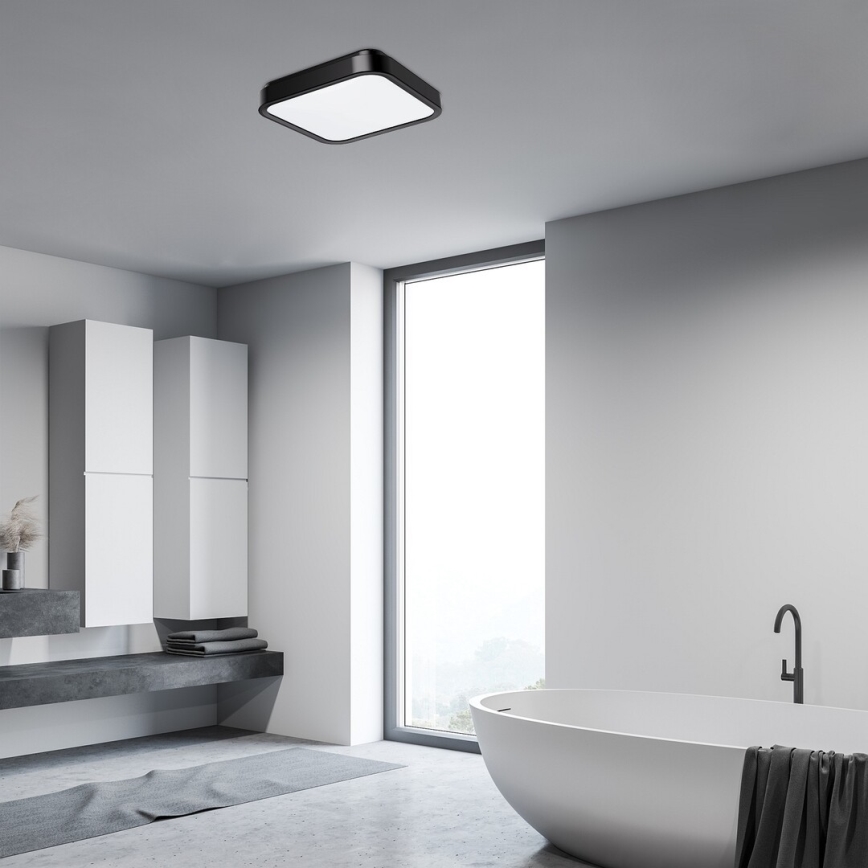Rabalux - LED taklampa för badrum LED/48W/230V IP44 4000K 42x42 cm svart