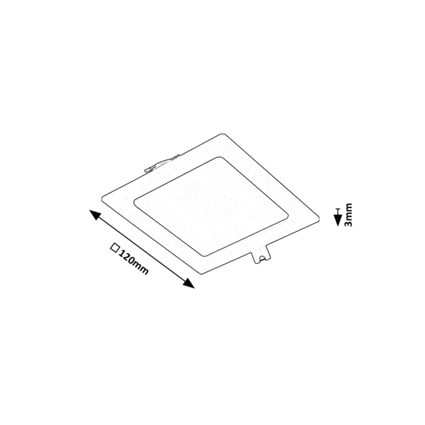 Rabalux - LED infälld belysning LED/6W/230V 12x12 cm svart