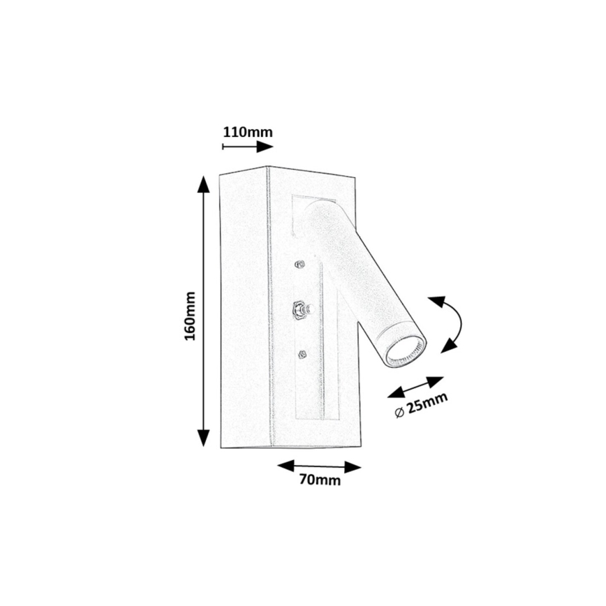 Rabalux - LED väggspotlight LED/4W/230V svart