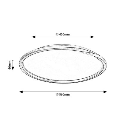 Rabalux  - LED taklampa LED/40W/230V diameter 56 cm svart