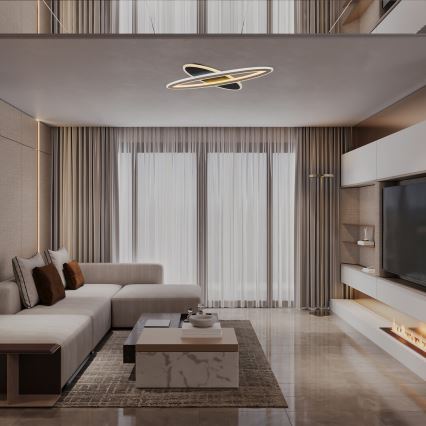 Rabalux - Dimmbar LED-taklampa LED/70W/230V 3000/4000/6000K svart + fjärrkontroll Ø 70 cm