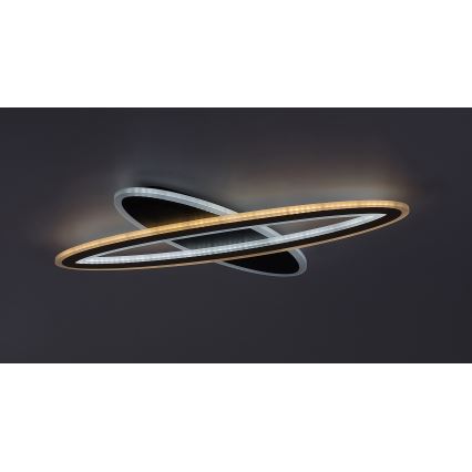 Rabalux - Dimmbar LED-taklampa LED/70W/230V 3000/4000/6000K svart + fjärrkontroll Ø 70 cm