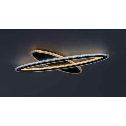 Rabalux - Dimmbar LED-taklampa LED/70W/230V 3000/4000/6000K svart + fjärrkontroll Ø 70 cm