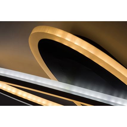 Rabalux - Dimmbar LED-taklampa LED/70W/230V 3000/4000/6000K svart + fjärrkontroll Ø 70 cm