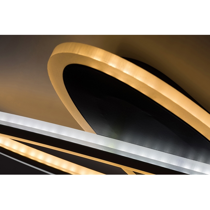 Rabalux - Dimmbar LED-taklampa LED/70W/230V 3000/4000/6000K svart + fjärrkontroll Ø 70 cm