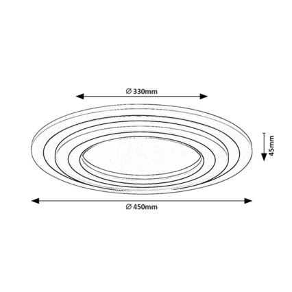 Rabalux - Dimbart LED-takarmatur LED/56W/230V 3000/4000/6000K mattkrom/svart + fjärrkontroll Ø 45 cm
