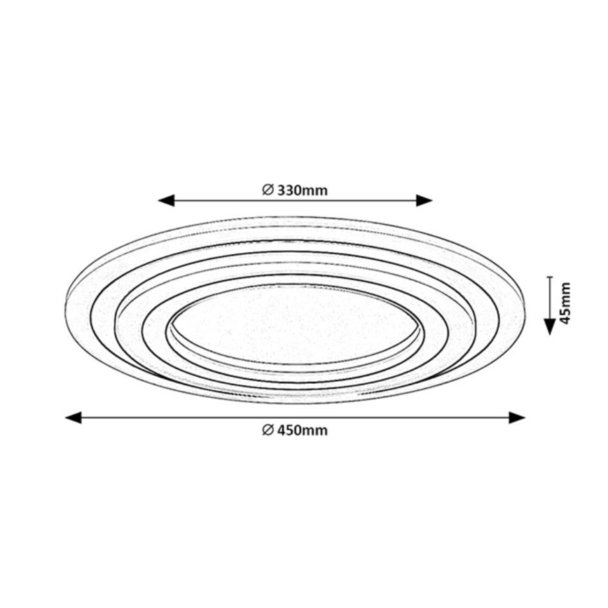 Rabalux - Dimbart LED-takarmatur LED/56W/230V 3000/4000/6000K mattkrom/svart + fjärrkontroll Ø 45 cm