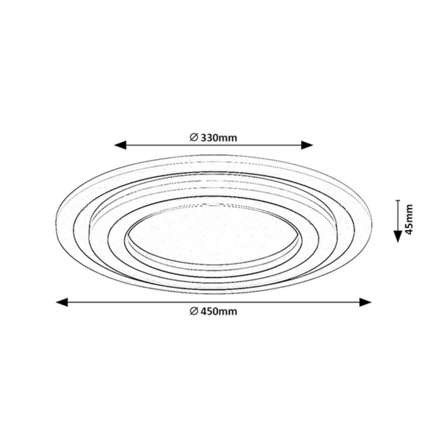 Rabalux - Dimbart LED-taklampa LED/56W/230V 3000/4000/6000K matt krom + fjärrkontroll Ø 45 cm