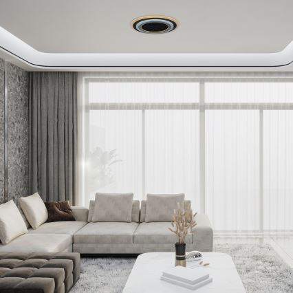 Rabalux - LED-dimbar taklampa LED/56W/230V 3000/4000/6000K svart + fjärrkontroll Ø 45 cm