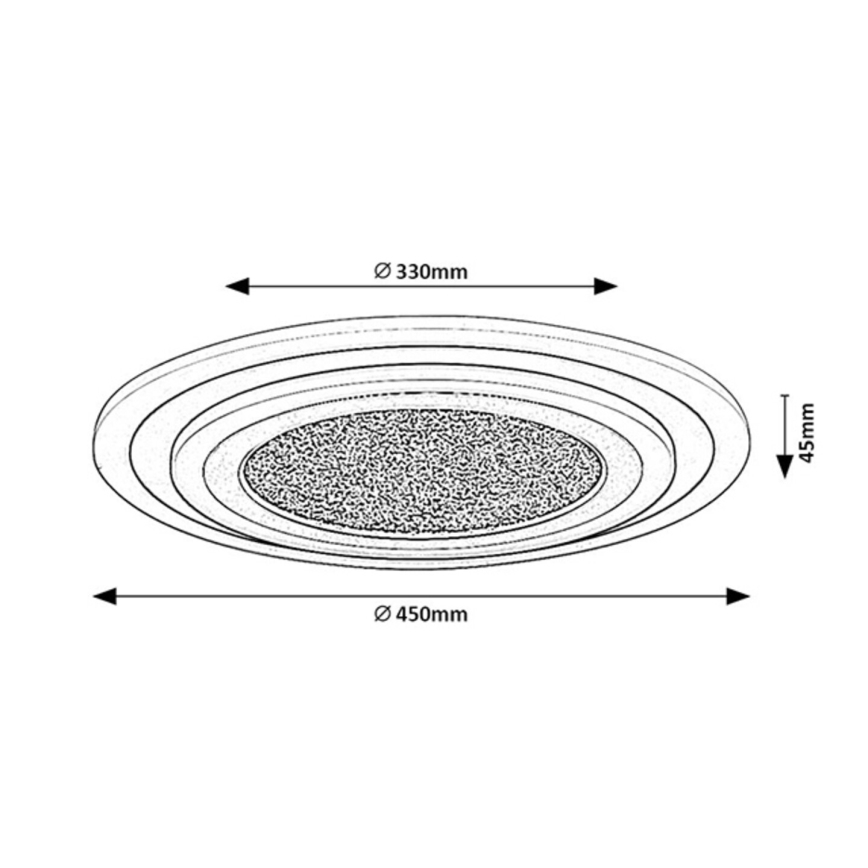 Rabalux - LED-dimbar taklampa LED/56W/230V 3000/4000/6000K svart + fjärrkontroll Ø 45 cm