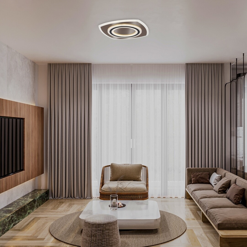 Rabalux - Dimbart LED-takarmatur LED/60W/230V 3000/4000/6000K matt krom/svart + fjärrkontroll 48x48 cm