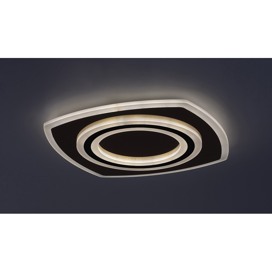 Rabalux - Dimbart LED-takarmatur LED/60W/230V 3000/4000/6000K matt krom/svart + fjärrkontroll 48x48 cm