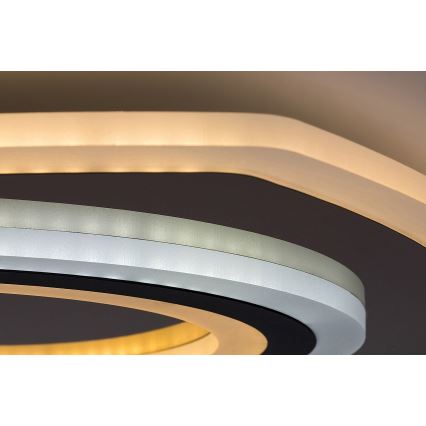 Rabalux - Dimbart LED-takarmatur LED/60W/230V 3000/4000/6000K matt krom/svart + fjärrkontroll 48x48 cm