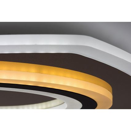 Rabalux - Dimbart LED-takarmatur LED/60W/230V 3000/4000/6000K matt krom/svart + fjärrkontroll 48x48 cm